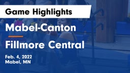 Mabel-Canton  vs Fillmore Central  Game Highlights - Feb. 4, 2022