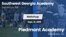 Matchup: Southwest Georgia Ac vs. Piedmont Academy  2018