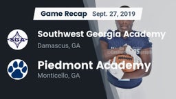 Recap: Southwest Georgia Academy  vs. Piedmont Academy  2019