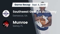 Recap: Southwest Georgia Academy  vs. Munroe  2019