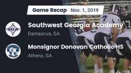 Recap: Southwest Georgia Academy  vs. Monsignor Donovan Catholic HS 2019