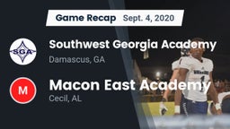 Recap: Southwest Georgia Academy  vs. Macon East Academy  2020