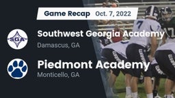 Recap: Southwest Georgia Academy  vs. Piedmont Academy  2022