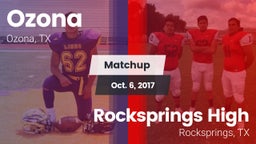 Matchup: Ozona vs. Rocksprings High 2017
