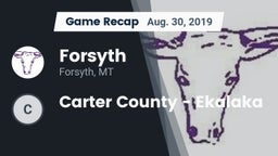 Recap: Forsyth  vs. Carter County  - Ekalaka 2019