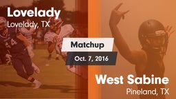 Matchup: Lovelady vs. West Sabine  2016