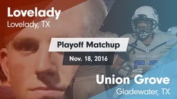 Matchup: Lovelady vs. Union Grove  2016