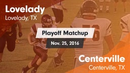 Matchup: Lovelady vs. Centerville  2016