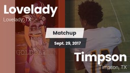 Matchup: Lovelady vs. Timpson  2017