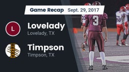 Recap: Lovelady  vs. Timpson  2017