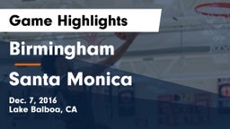 Birmingham  vs Santa Monica Game Highlights - Dec. 7, 2016