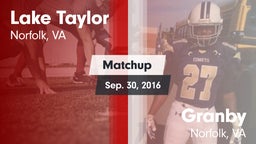 Matchup: Lake Taylor vs. Granby  2016