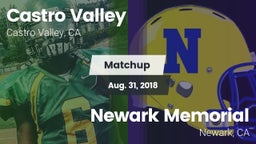 Matchup: Castro Valley vs. Newark Memorial  2018