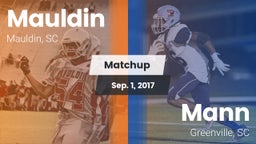 Matchup: Mauldin vs. Mann  2017