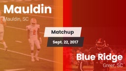 Matchup: Mauldin vs. Blue Ridge  2017