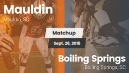 Matchup: Mauldin vs. Boiling Springs 2018
