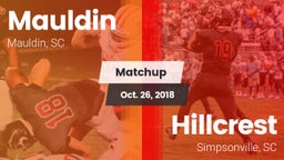 Matchup: Mauldin vs. Hillcrest  2018