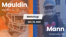 Matchup: Mauldin vs. Mann  2020
