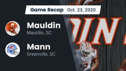 Recap: Mauldin  vs. Mann  2020