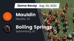 Recap: Mauldin  vs. Boiling Springs  2022