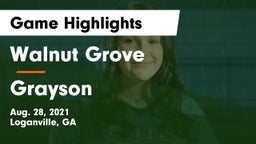 Walnut Grove  vs Grayson  Game Highlights - Aug. 28, 2021