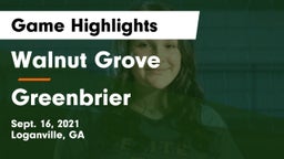 Walnut Grove  vs Greenbrier  Game Highlights - Sept. 16, 2021