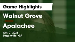 Walnut Grove  vs Apalachee  Game Highlights - Oct. 7, 2021
