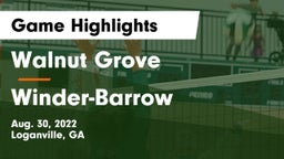 Walnut Grove  vs Winder-Barrow  Game Highlights - Aug. 30, 2022