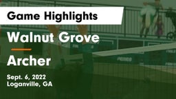 Walnut Grove  vs Archer  Game Highlights - Sept. 6, 2022