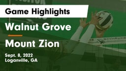 Walnut Grove  vs Mount Zion Game Highlights - Sept. 8, 2022