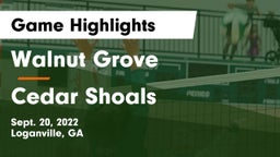 Walnut Grove  vs Cedar Shoals   Game Highlights - Sept. 20, 2022