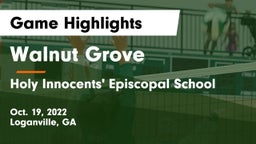 Walnut Grove  vs Holy Innocents' Episcopal School Game Highlights - Oct. 19, 2022