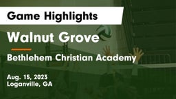 Walnut Grove  vs Bethlehem Christian Academy  Game Highlights - Aug. 15, 2023