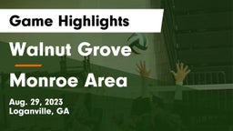 Walnut Grove  vs Monroe Area  Game Highlights - Aug. 29, 2023