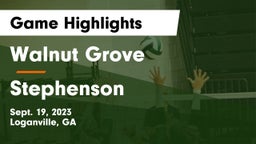 Walnut Grove  vs Stephenson  Game Highlights - Sept. 19, 2023