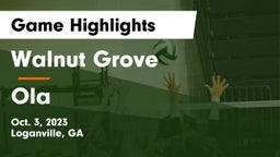 Walnut Grove  vs Ola  Game Highlights - Oct. 3, 2023
