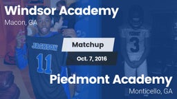 Matchup: Windsor Academy vs. Piedmont Academy  2016
