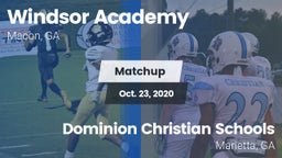 Matchup: Windsor Academy vs. Dominion Christian Schools 2020