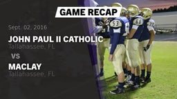 Recap: John Paul II Catholic  vs. Maclay  2016