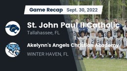 Recap: St. John Paul II Catholic  vs. Akelynn's Angels Christian Academy 2022