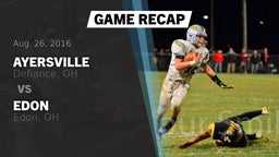 Recap: Ayersville  vs. Edon  2016