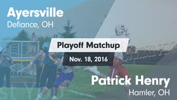 Matchup: Ayersville vs. Patrick Henry  2016
