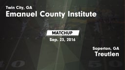 Matchup: Emanuel County Insti vs. Treutlen  2016