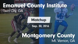 Matchup: Emanuel County Insti vs. Montgomery County  2016