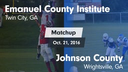 Matchup: Emanuel County Insti vs. Johnson County  2016