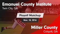 Matchup: Emanuel County Insti vs. Miller County  2016