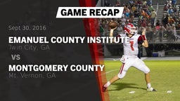 Recap: Emanuel County Institute  vs. Montgomery County  2016