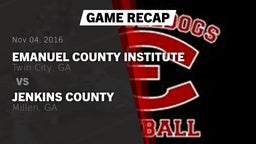 Recap: Emanuel County Institute  vs. Jenkins County  2016