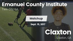 Matchup: Emanuel County Insti vs. Claxton  2017