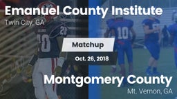 Matchup: Emanuel County Insti vs. Montgomery County  2018